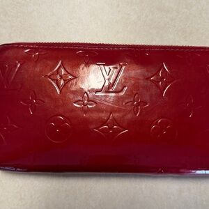 AUTHENTIC Louis Vuitton Red Embossed Women's Clutch/Wallet
